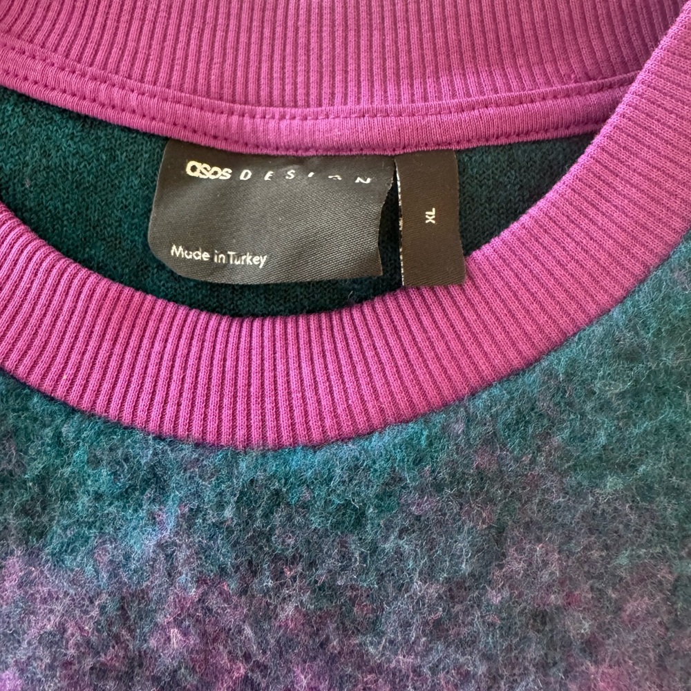 Nwot ASOS Purple and Blue Gradient Sweater Vest XL - Picture 6 of 7